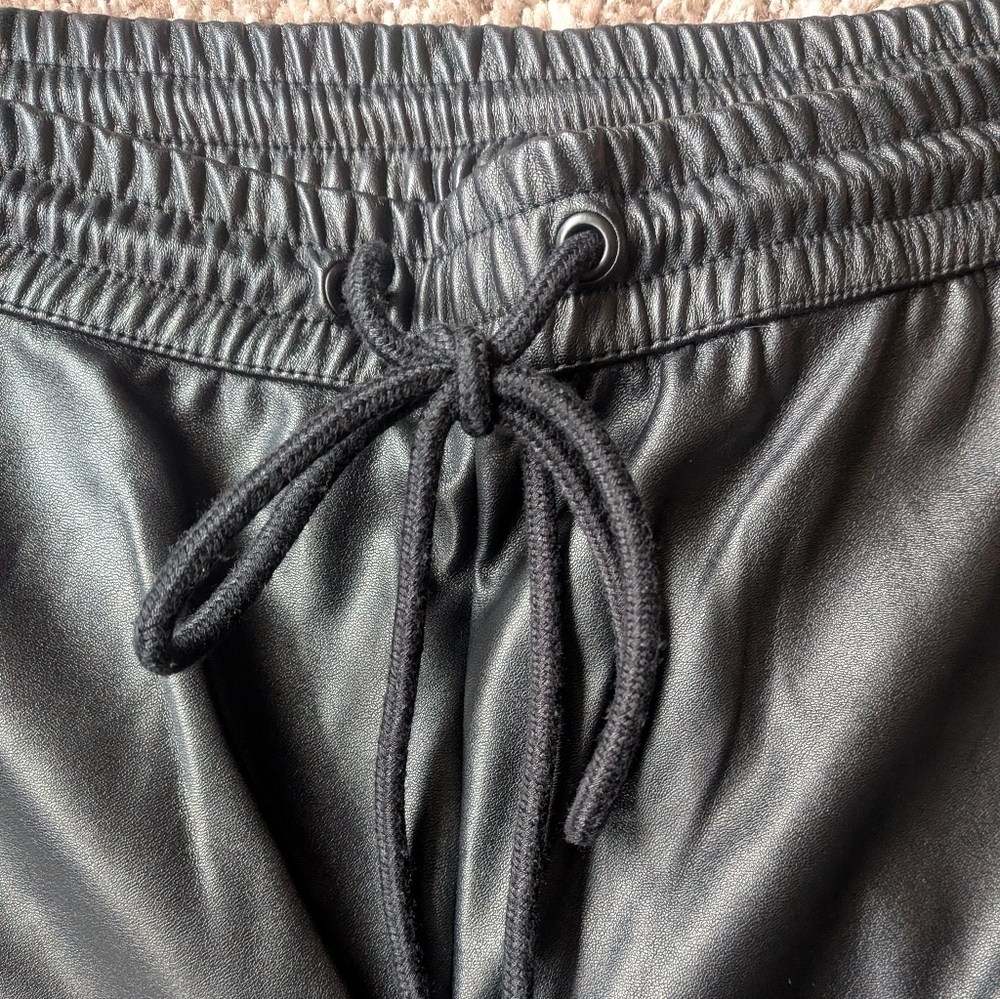A New Day Faux Leather Drawstring Jogger Pants NWOT Medium - Picture 4 of 11